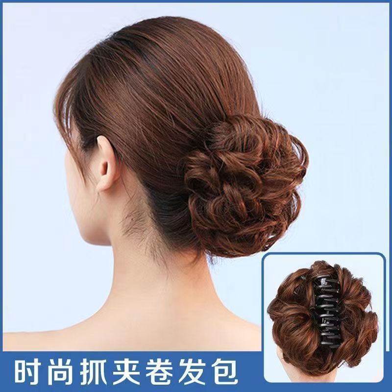Women's Hair Clip Hair Ring Hair Bun Hairpiece Short Curly Hair Clip Hair Bun Fluffy Hairpiece Hair Ring